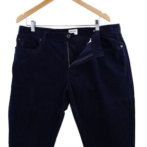 Todd Snyder Mens Slim Fit Flat Front Corduroy Pants Navy Blue 36x34